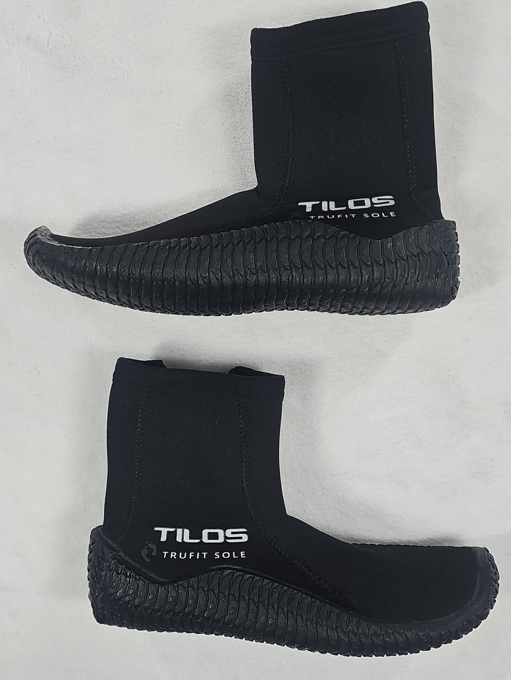 Tilos Trufit Sole Neoprene Dive Boots Black Ankle Zipper Scuba Snorkel Size 6
